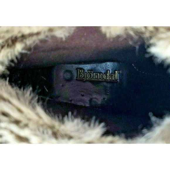 Bjorndal Kouri Wedge Boots Booties Brown Leather Fur Trimmed 11 - Picture 4 of 4